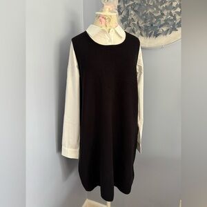 🆕 Nicole Miller Black and White Long Sleeve Romper Style Dress